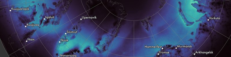 A cropped section of a map showing ‘aurora score’, a metric which combines cloudiness, light pollution and aurora strength to quantify aurora-viewing potential.